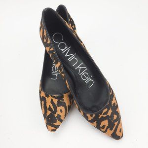 Calvin Klein Nita Almond Toe Leopard Print Pumps